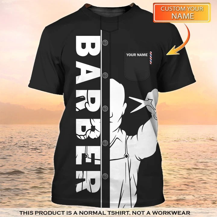 Personalized 3D All Over Print Barber Shirt/ Barber Clothing Barber Apparel/ Barber Gifts