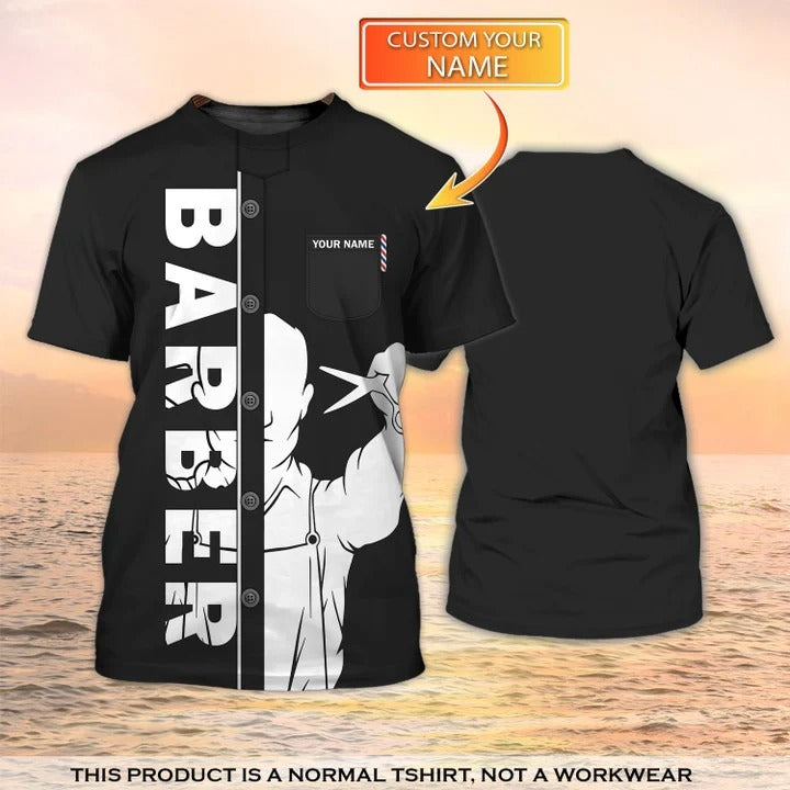 Personalized 3D All Over Print Barber Shirt/ Barber Clothing Barber Apparel/ Barber Gifts