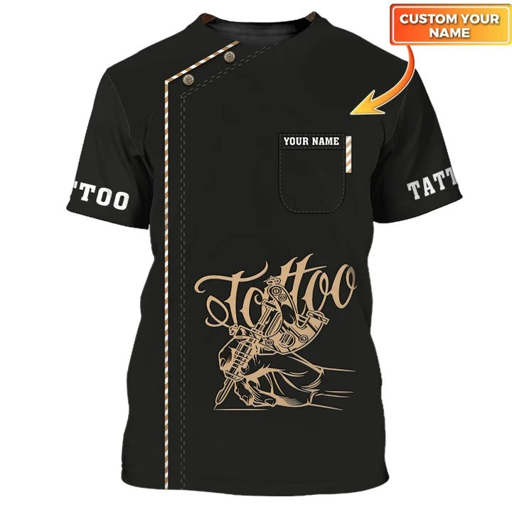 Tattoo Artist Personalized 3D TShirt Classic Tattoo Uniform/ Tattoo Studio Tshirt/ Christmas Present For Tattoo