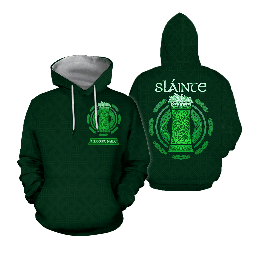 Personalized Irish Saint Patrick''s Day 3D Printed Slante Drink Beer Shirt