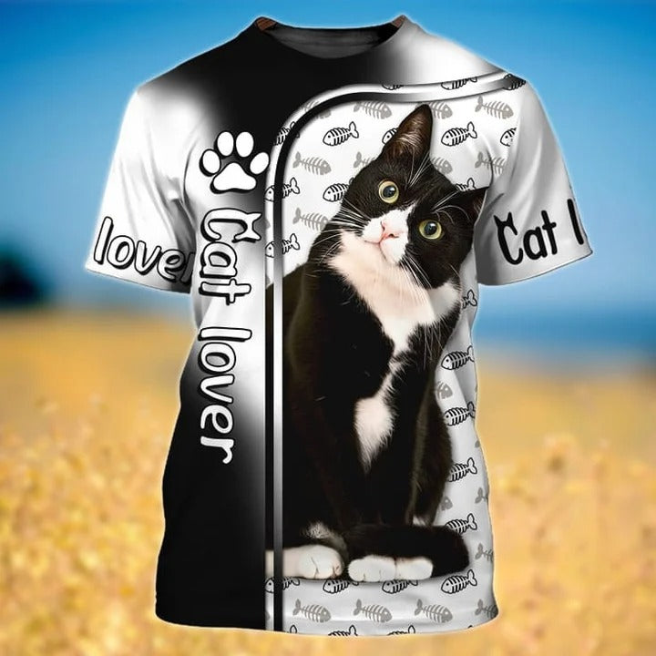 Love Tuxedo Cat 3D Printed Hoodie T Shirt/ Clothing For Cat Lover