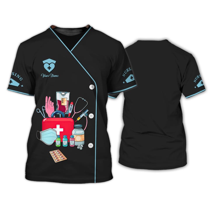 Custom Nurse Uniform Nursing Tools 3D Shirts Nurse Tshirt/ Heart Nurse 3D Shirt