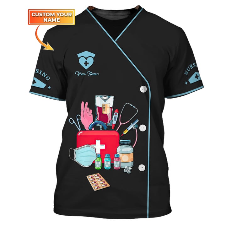 Custom Nurse Uniform Nursing Tools 3D Shirts Nurse Tshirt/ Heart Nurse 3D Shirt