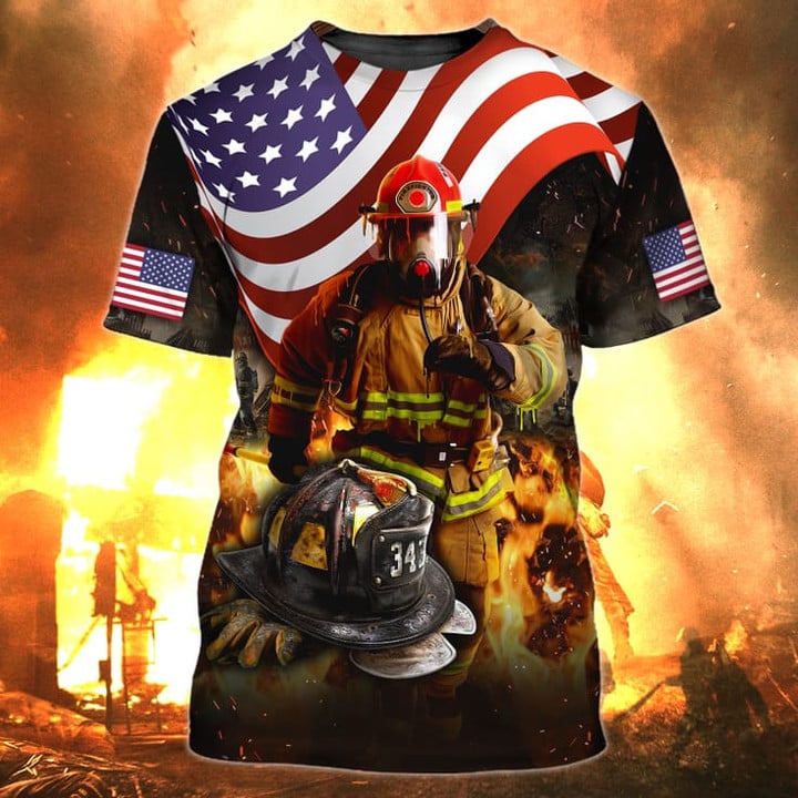 Never Forget Firefighter Flag American Pattern 3D Shirt/ Gift for Firefighter