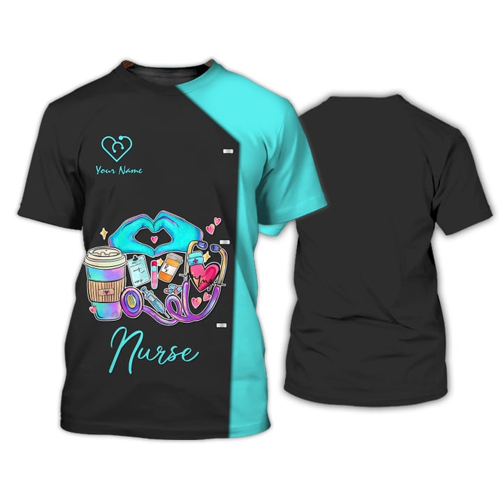 Blue Nurse Personalized 3D Shirt Nursing Tools T-shirt Custom Nurse Life Tshirt