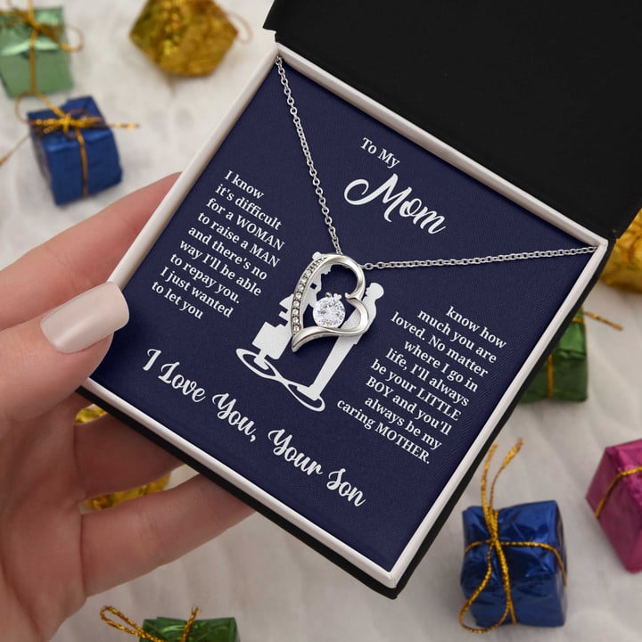 To My Mom Necklace From Your Son - Always Little Boy Never Forget That I Love You/ Mom Necklace/ Necklace For Mom