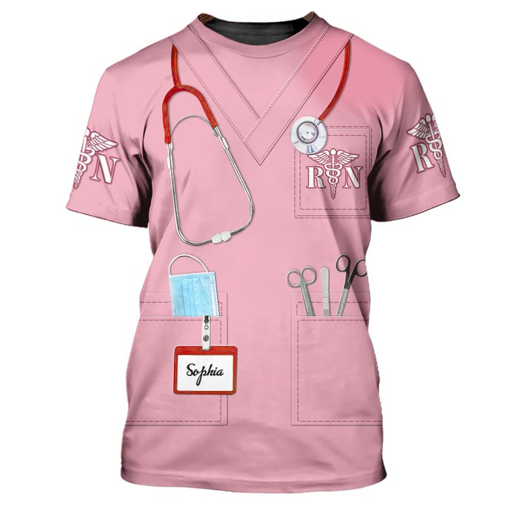 3D All Over Print Pink Tool Nurse Shirt/ One a Nurse Always a Nurse 3D T-Shirt