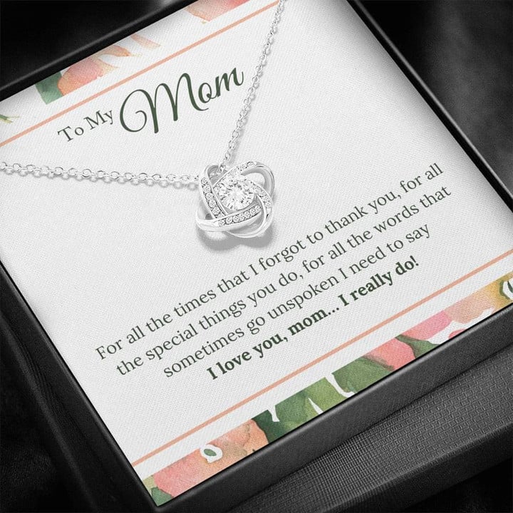 I love you mom necklace/ Mother''s day gift for Mom/ To my mom love knot necklace