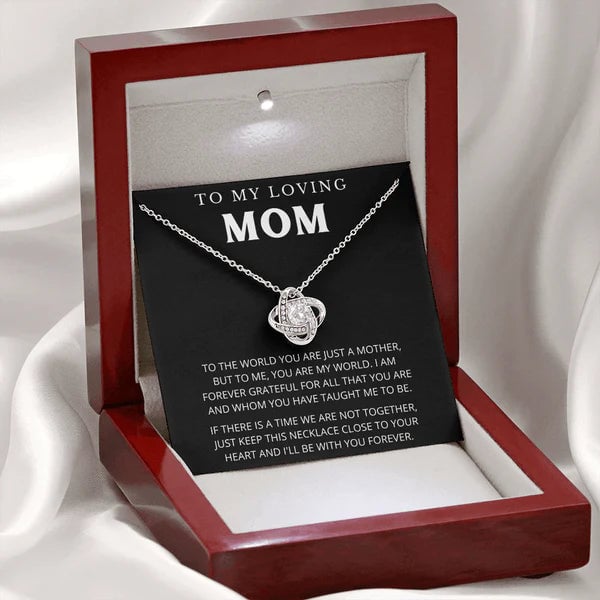 To My Mom My World Love Knot Necklace/ Jewelry for Mom Mother/ Mother