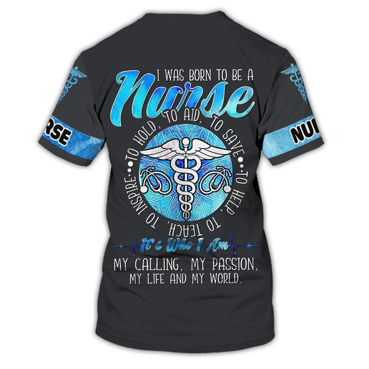 Personalized Name Black Nurse Shirt for Women/ I Was Born To Be A Nurse Shirt