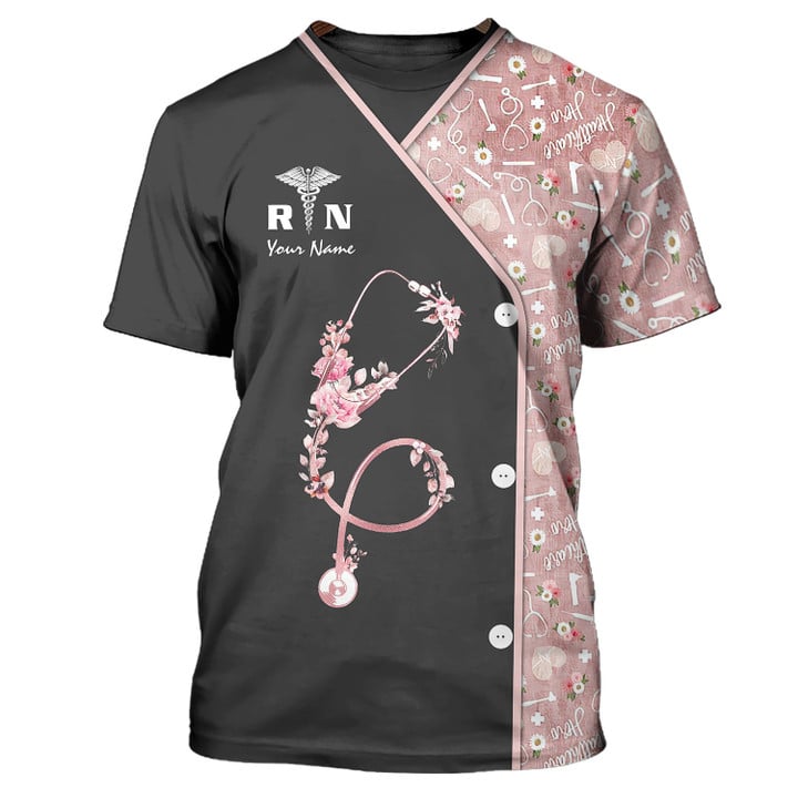 Love Nurse 3D Pink Nurse Shirts Women Nurse Shirts Life Tshirt/ Nurse Uniform Shirt