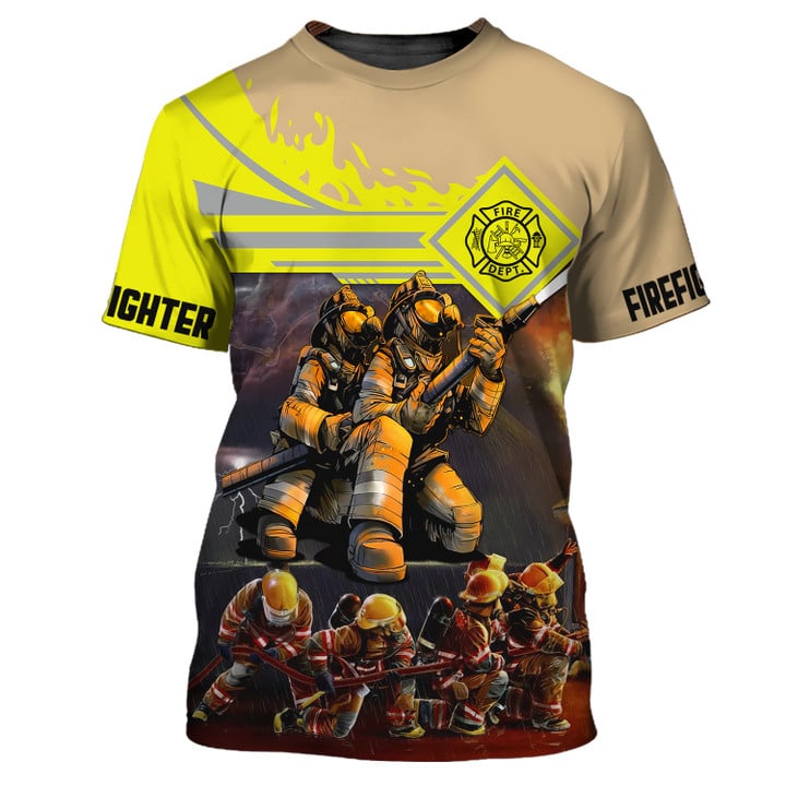 Firefighter Fashion Team Uniform 3D Shirt/ Gift for Him/ Firefighter Cool Shirt