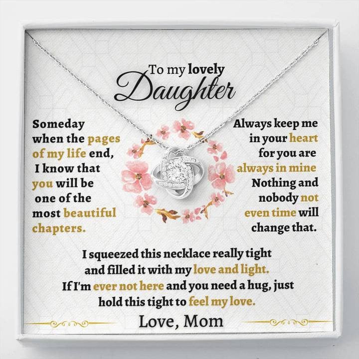Lovely Daughter Necklace Some Day When Pages Of My Life End You''re The Most Beautiful Chapters Love/ Mom