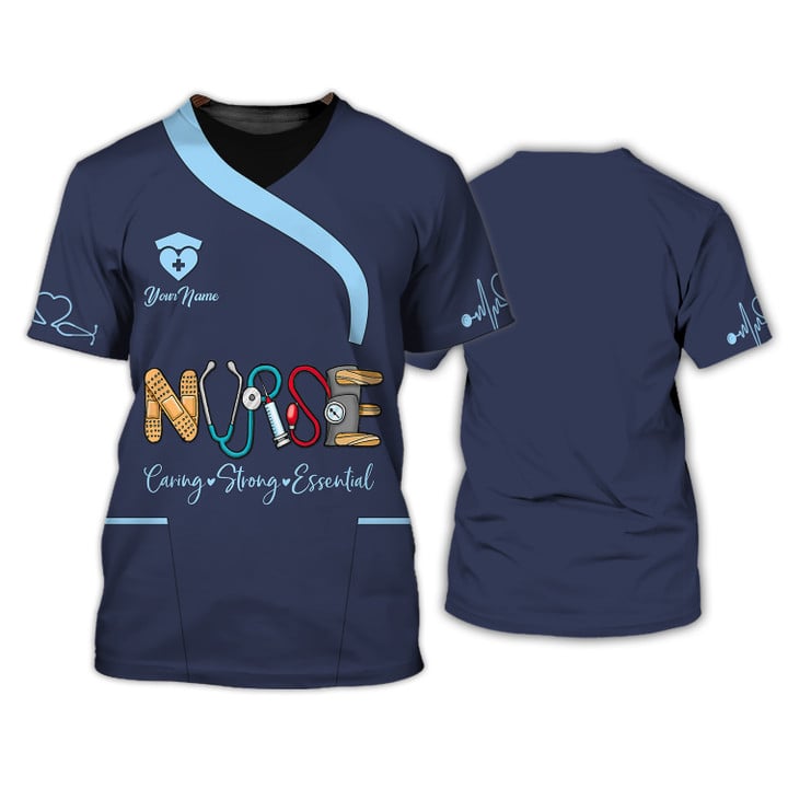 Custom Nurse T-Shirt Nurse Earing Strong Essential Shirt/ Gift for Nurse Women