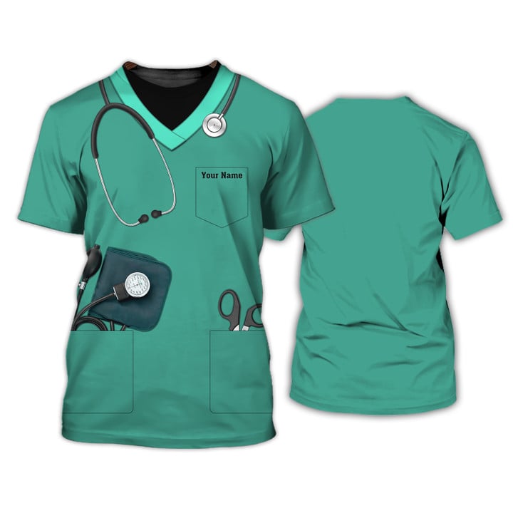 3D All Over Print Nurse Uniform Shirt/ Nurse 3D Tee Shirt Custom Name Nurse 3D Shirt/ Gift for Nurse