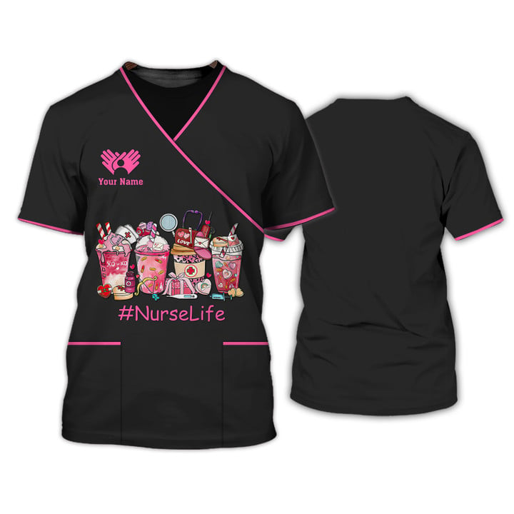 3D All Over Print Nurse Shirt/ #NurseLife Tee Shirt Medical Scrubs Clothing Custom Nurse Tshirt