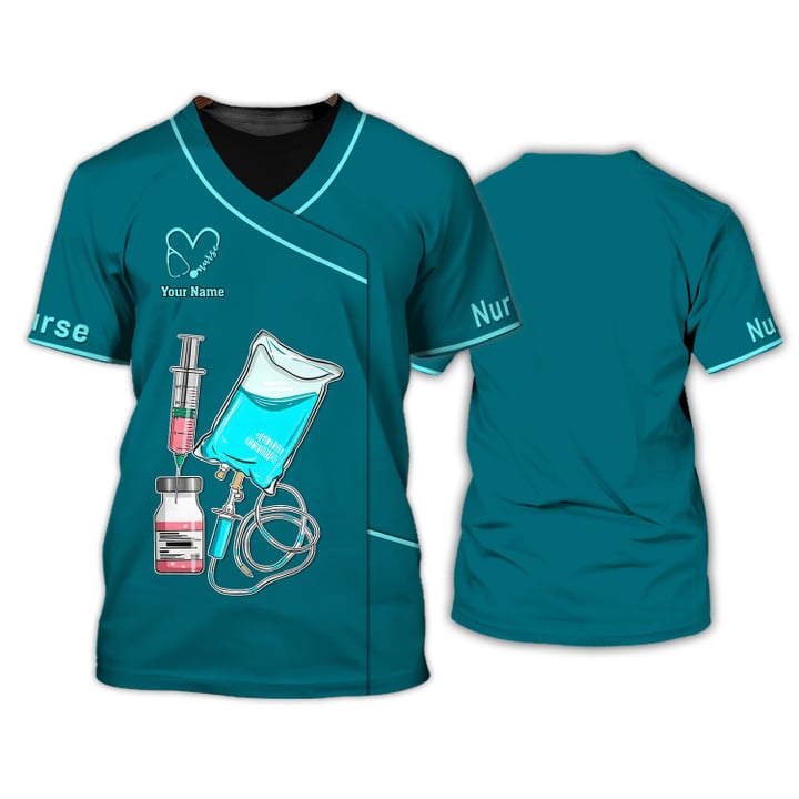 Personalized Nursing Tools Tee Shirt Custom Nurse Uniform Medical Scrubs Clothing