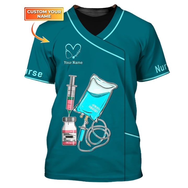 Personalized Nursing Tools Tee Shirt Custom Nurse Uniform Medical Scrubs Clothing