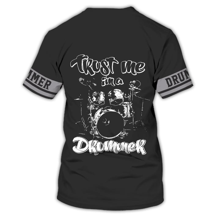 Personalized Black Drummer Tee Shirt / Trust Me I