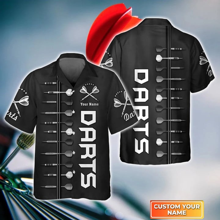 Darts Player Personalized Name 3D Hawaiian Shirt For Darts Player/ Idea Gift for Dart Player Summer