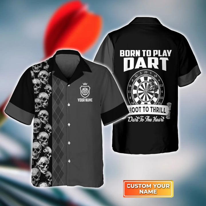 Darts Target Personalized Name 3D Hawaiian Shirt For Darts Player/ Dart Hawaiian Shirt