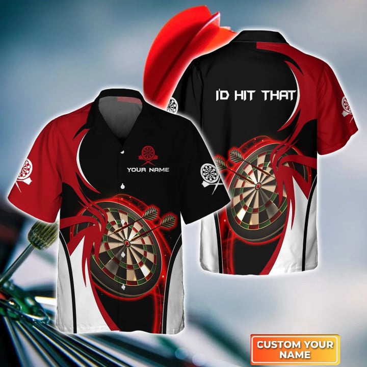Darts Target Personalized Name 3D Hawaiian Shirt For Darts Player/ Dart Hawaiian Shirt