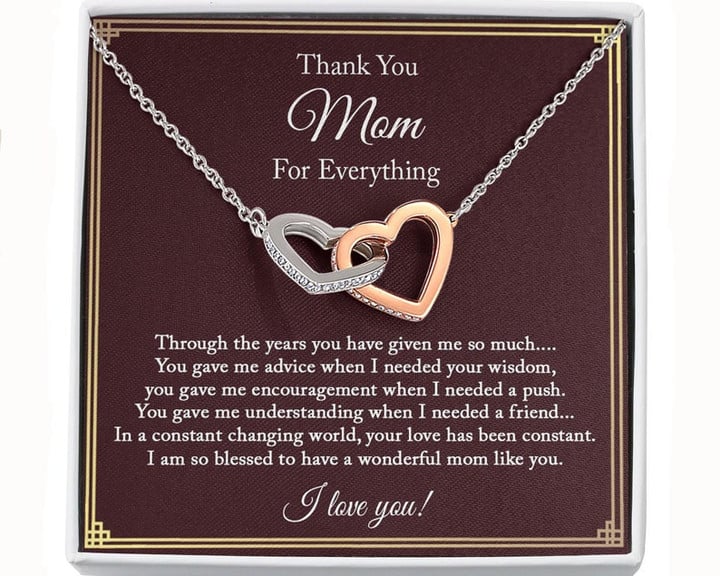 Thank You Mom For Every Thing Necklace/ Mom Birthday Gift From Daughter and Son/ Mom Necklace/ Anniversary Gifts/ Mother''s Day Gifts