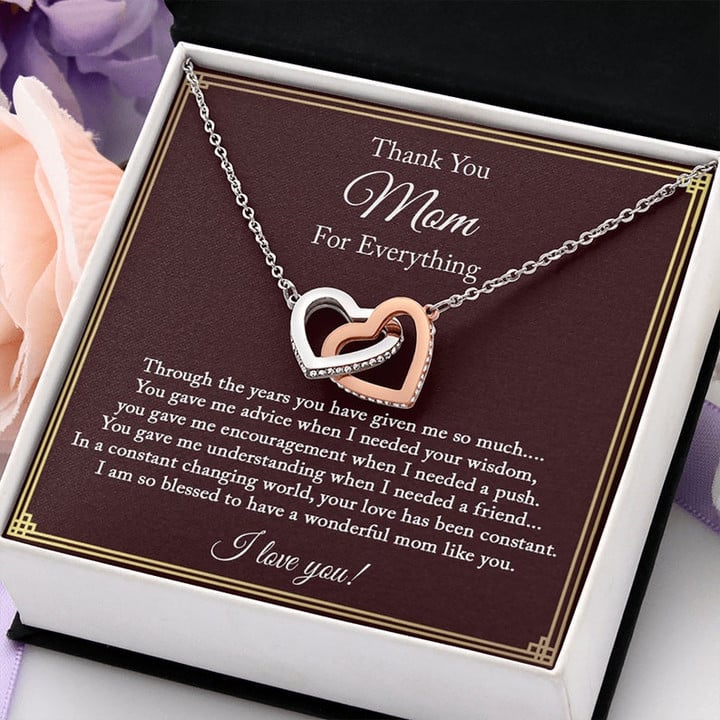 Thank You Mom For Every Thing Necklace/ Mom Birthday Gift From Daughter and Son/ Mom Necklace/ Anniversary Gifts/ Mother