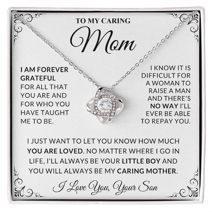 To My Caring Mom From Son Necklace - I Will Always Be Your Little Boy/ Mother''s Day Gifts/ Birthday Gifts
