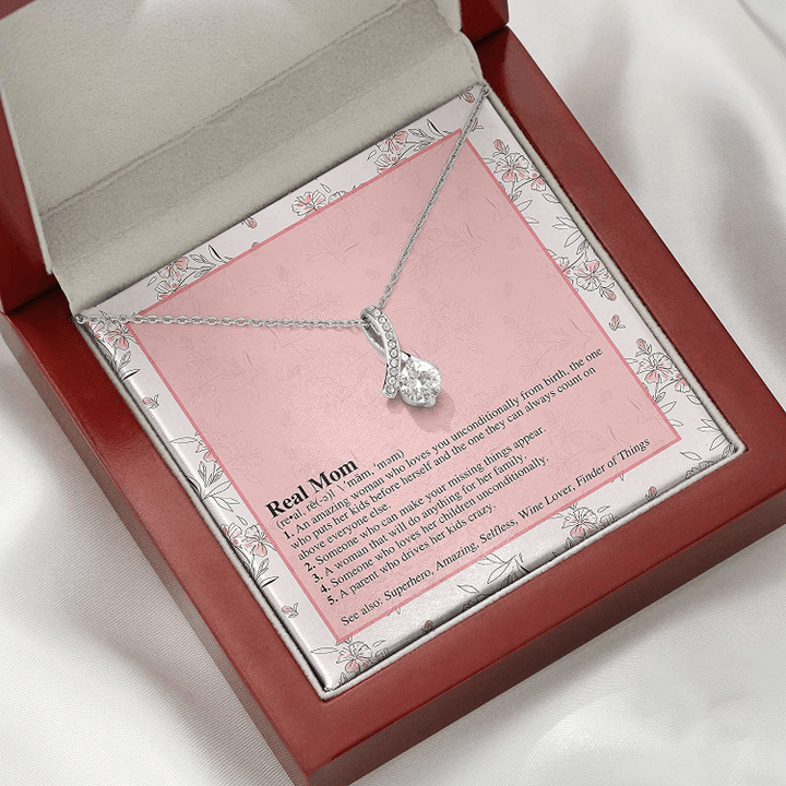 Message Card Necklace - Mom Definition: Mama Necklace/ Mommy Necklace/ Mommy Jewelry Women/ Unbiological Mom/ Emotional Gift/ Mother