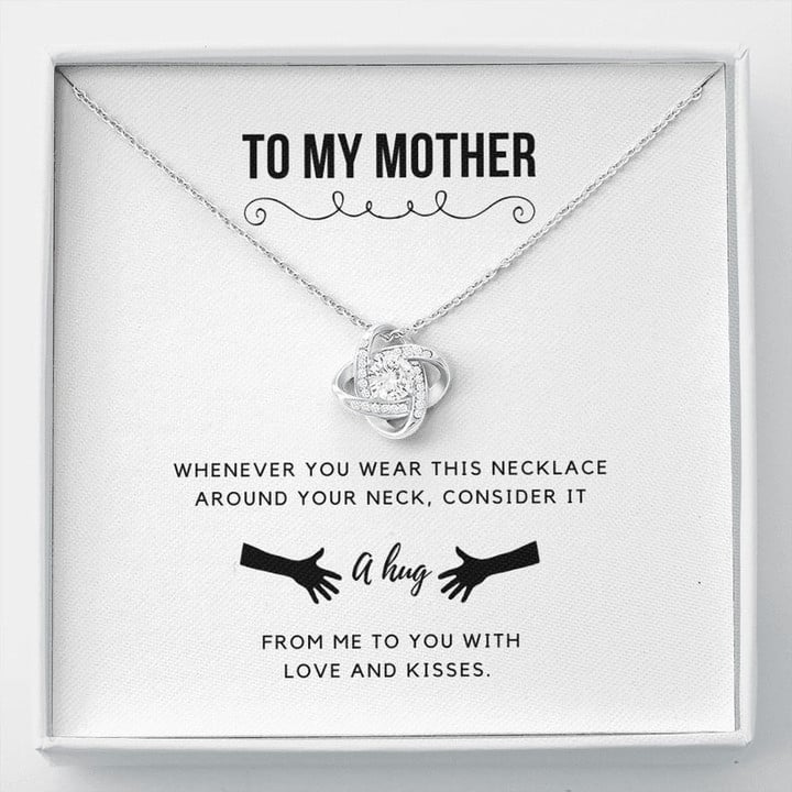 To My Mom Necklace/ Mother''s Day Gift From Son/ Mothers Day Necklace/ Mom Jewelry Gift/ Mom Birthday Gift/ A Hug From Me To You Message Card