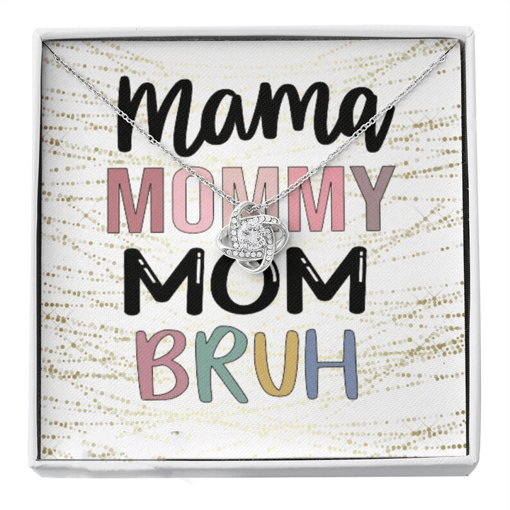 To My Mama Mommy Mom Bruh Love Knot Necklace/ Mom necklace/ Mom jewelry/ Jewelry set/ Mothers day gift/ Gift for mom/ Gift for mama
