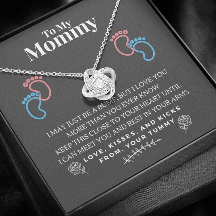 New Mom Love Knot Necklace/ New Mom Gift Jewelry/ Pregnancy New Mom Gift/ First Time Mom Necklace/ New Mommy Gift/ Mom To Be Necklace