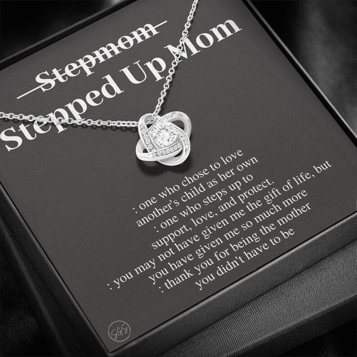 Stepped Up Mom Love Knot Necklace/ Mother