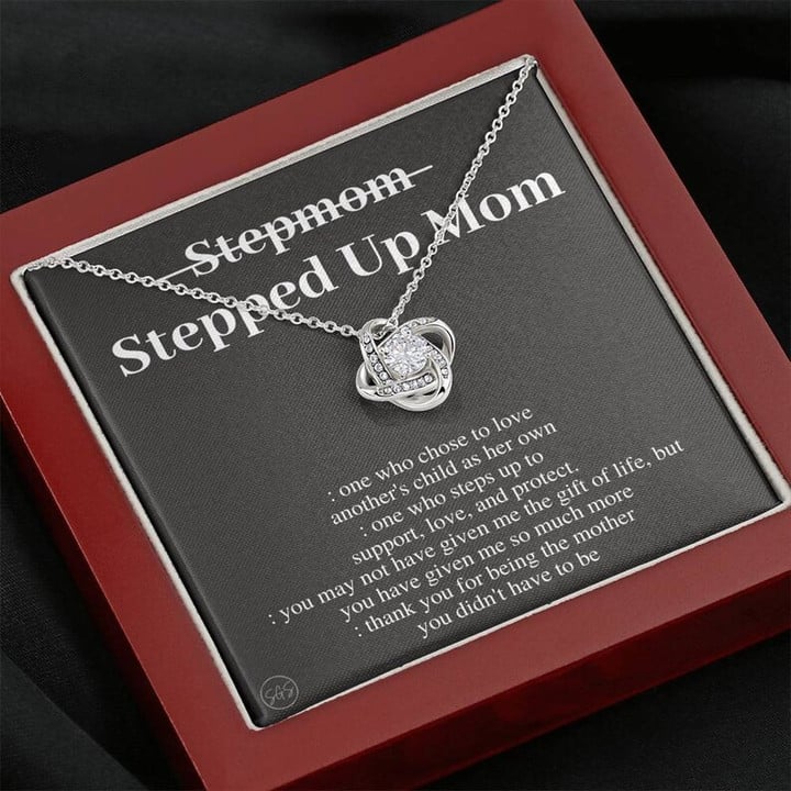 Stepped Up Mom Love Knot Necklace/ Mother