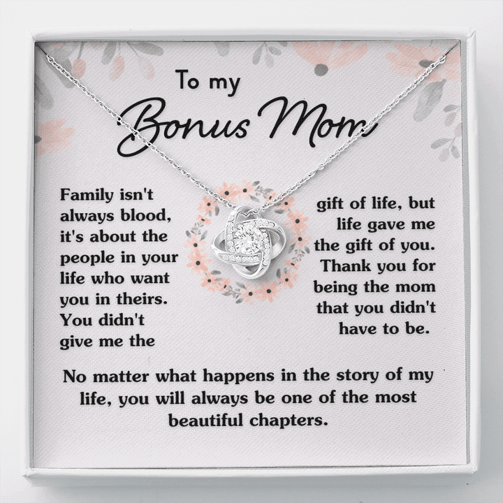 To My Bonus Mom Necklace Gift - Thank you for being the mom that you didn''t have to be/ Mother''s Day Gift