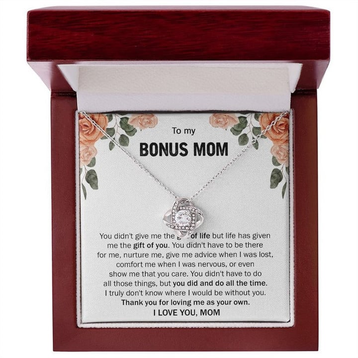 Sentimental Gift for Bonus Mother/ Bonus Mom Birthday Present/ Christmas Gift for Bonus Mom/ Present for Stepmom/ To My Bonus Mom Necklace