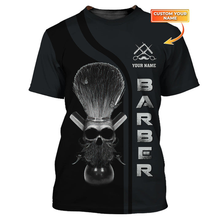 Barber Tee Shirt Custom Barber Uniform Barber Shop Skull Shirt/ Barber Shirt/ Skull Shirt