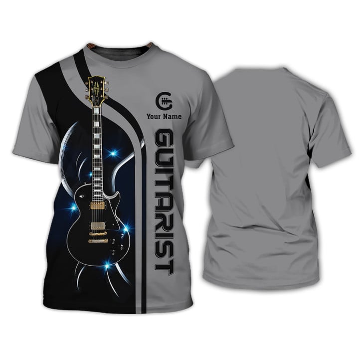 Guitarist Tshirt Guitar Electric Personalized Name 3D Tee Shirt Gift For Guitar Lovers