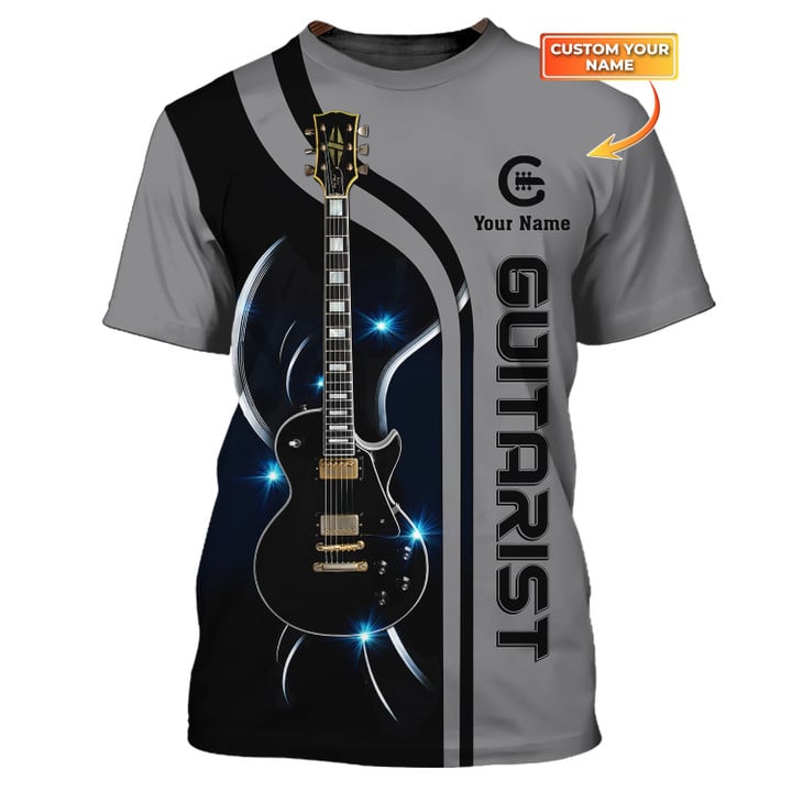 Guitarist Tshirt Guitar Electric Personalized Name 3D Tee Shirt Gift For Guitar Lovers