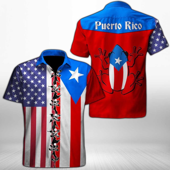 Puerto Rico Frog Hawaiian Shirt for men and women