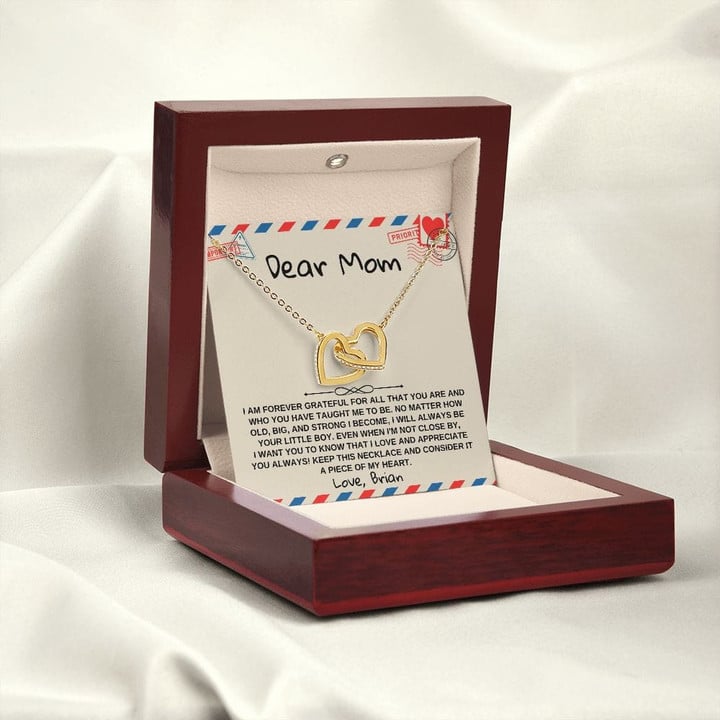 Dear Mom Interlocking Necklace/ Letter From Son or Daughter to Mom Necklace/ Gift for Mom/ Mother