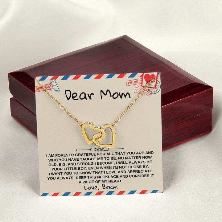 Dear Mom Interlocking Necklace/ Letter From Son or Daughter to Mom Necklace/ Gift for Mom/ Mother
