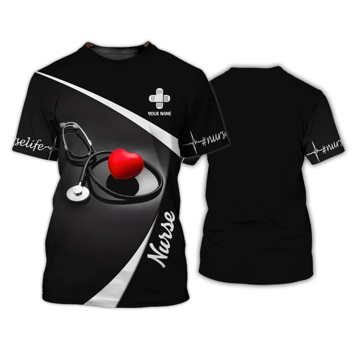Nurse Heart 3D Tee Shirt Nursing Custom Tshirt/ Perfect Shirt for Nurse/ Nurse Heart Shirt