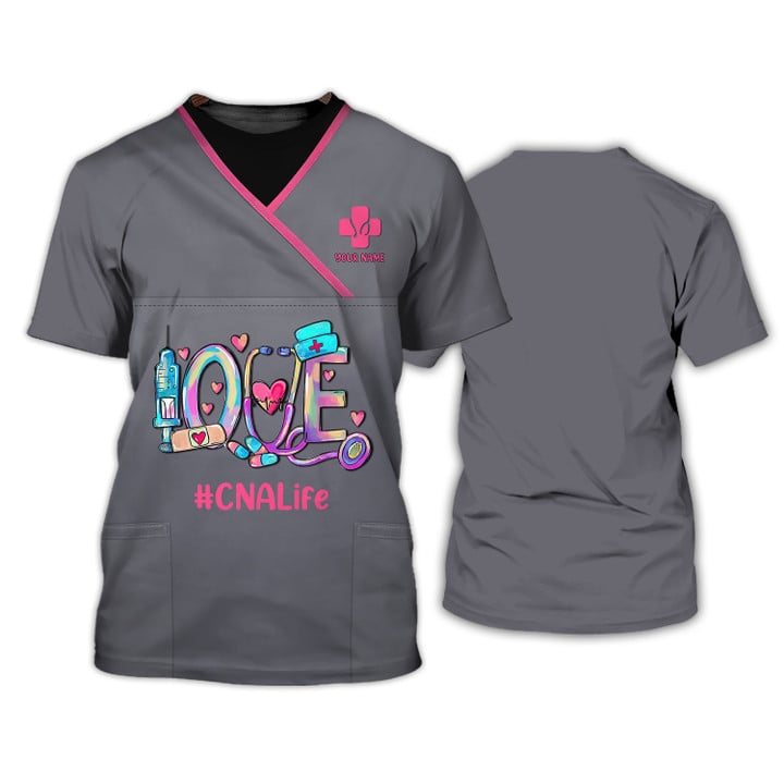 3D All Over Print Pink Custom Nurse Uniform Nursing Tools 3D Shirts Nurse Tshirt