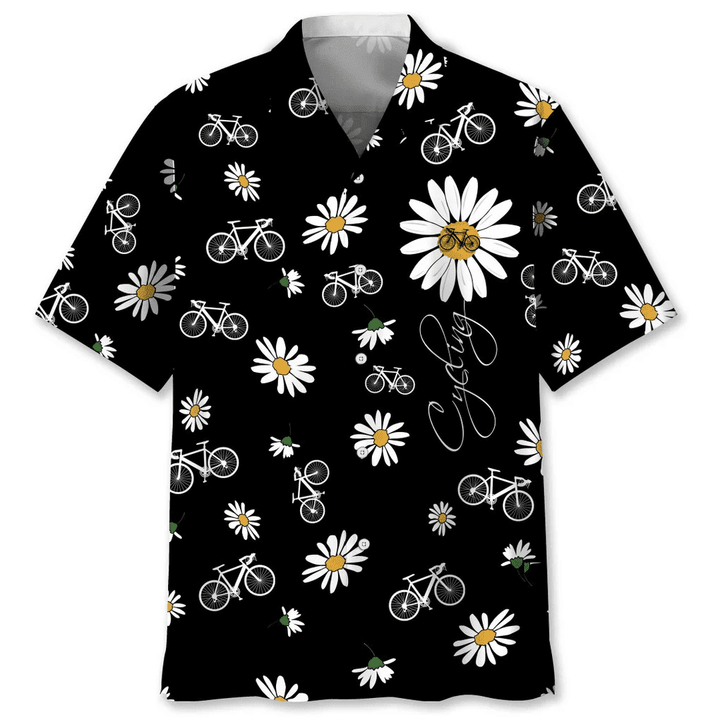 Cycling Daisy Hawaiian Shirt for men and women/ Funny Cycling Shirt/ Cycling Shirt/ Cyclist Shirt/ Bicycle Gift/ Biking Gift/ Bike Gift