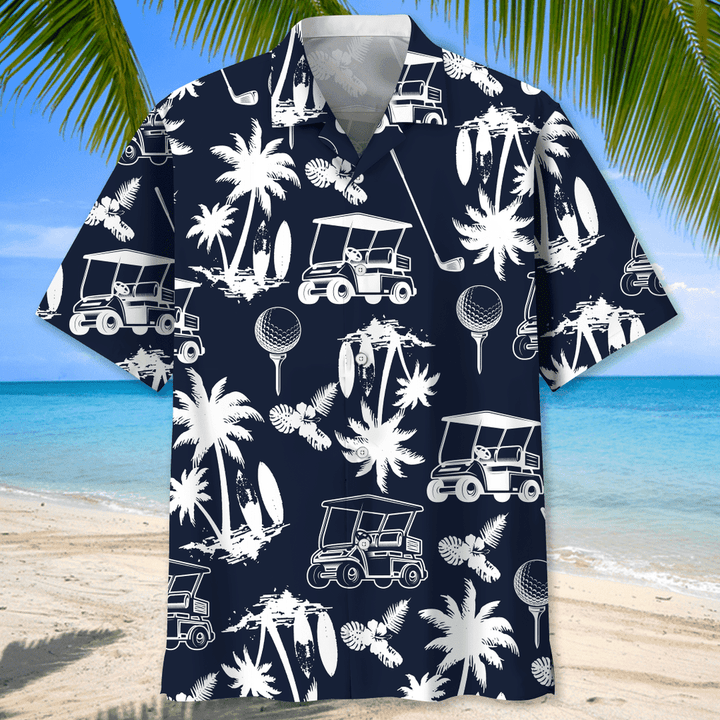 Golf Black Hawaiian Shirt for Men/ Golf life shirt/ Golf player gifts