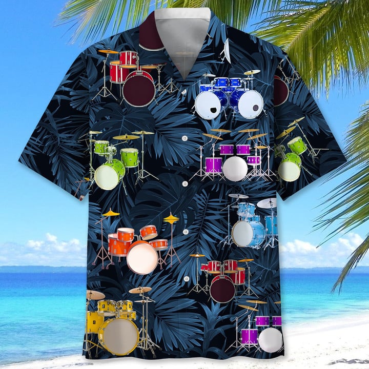 Drum Usa Hawaiian Shirt/ Drum Nature Flower Hawaiian Shirt for men