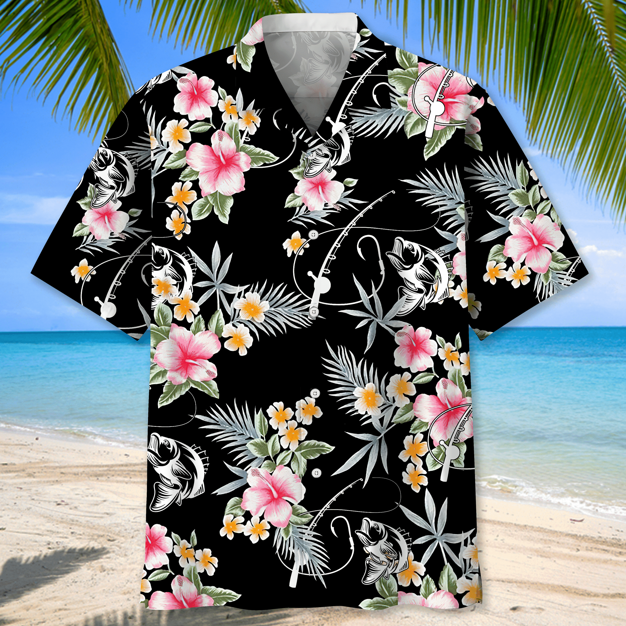 Fishing Beach Nature Hawaiian Shirt for men/ Fishing Shirt/ Gift For Fishing lover