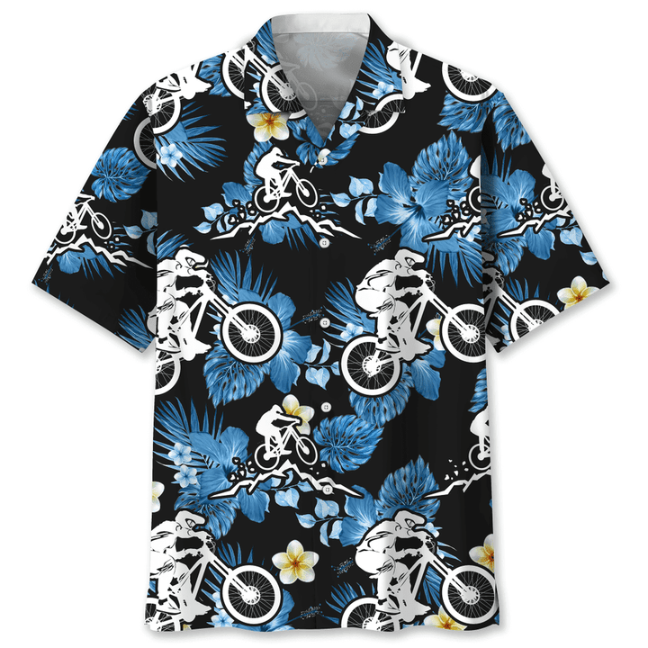 Mountain Bike Nature Hawaiian Shirt/ Short Sleeve Summer Vacation Beach Shirts for men
